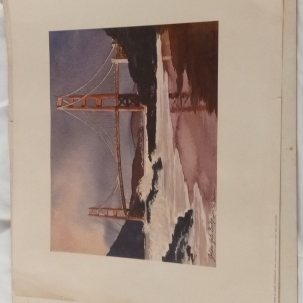 Vintage San Francisco Golden Gate Bridge Print Floyd Hildebrand